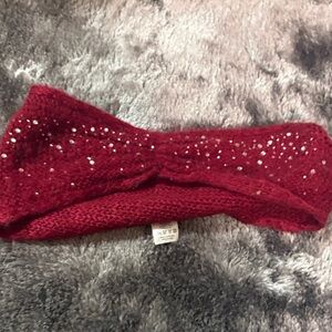 Sparkling Red Knit Headband